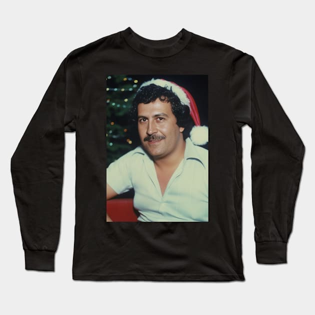 Merry Xmas Pablo Escobar Columbian Style Long Sleeve T-Shirt by peterdesigns